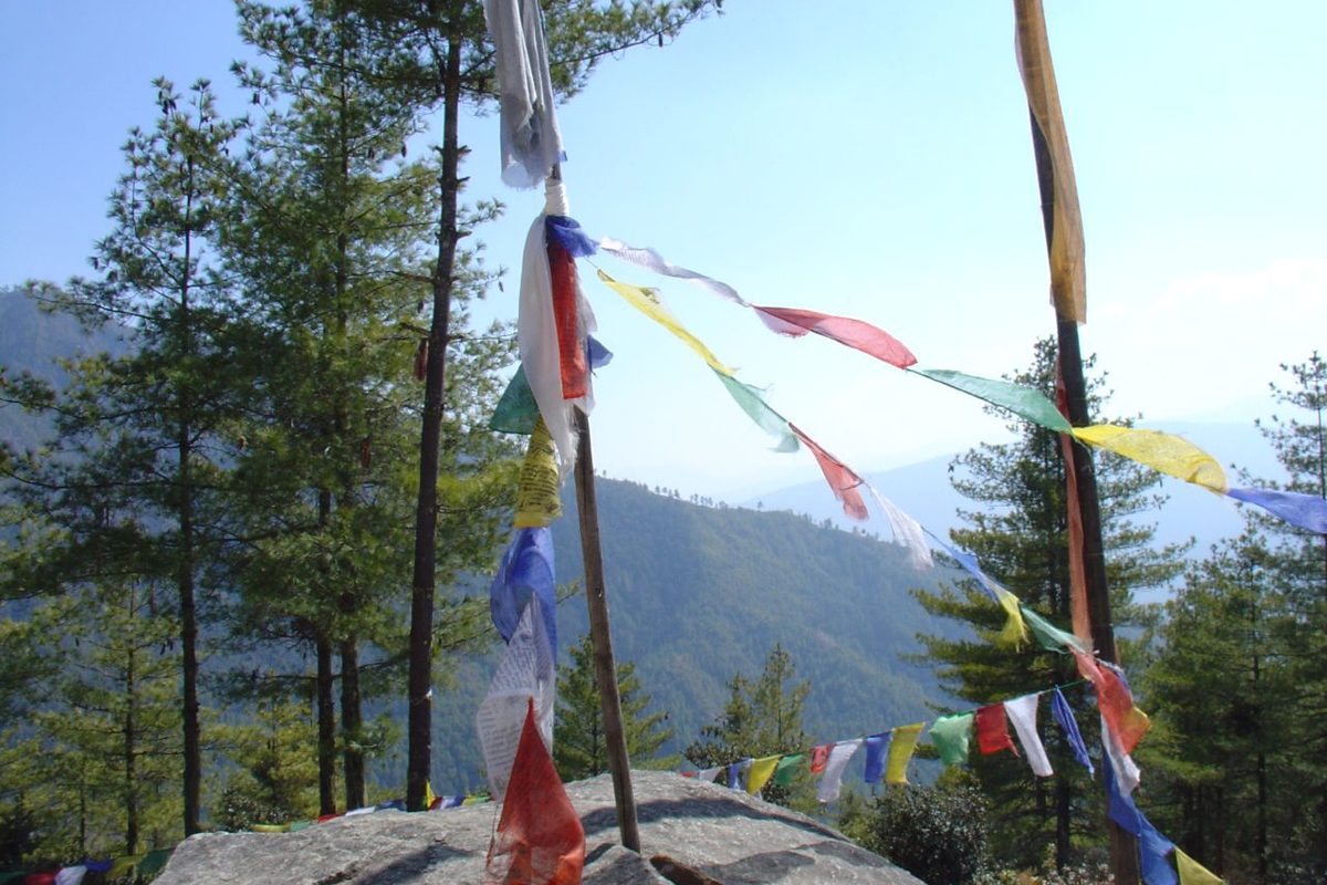 Prayer flags above the valleys