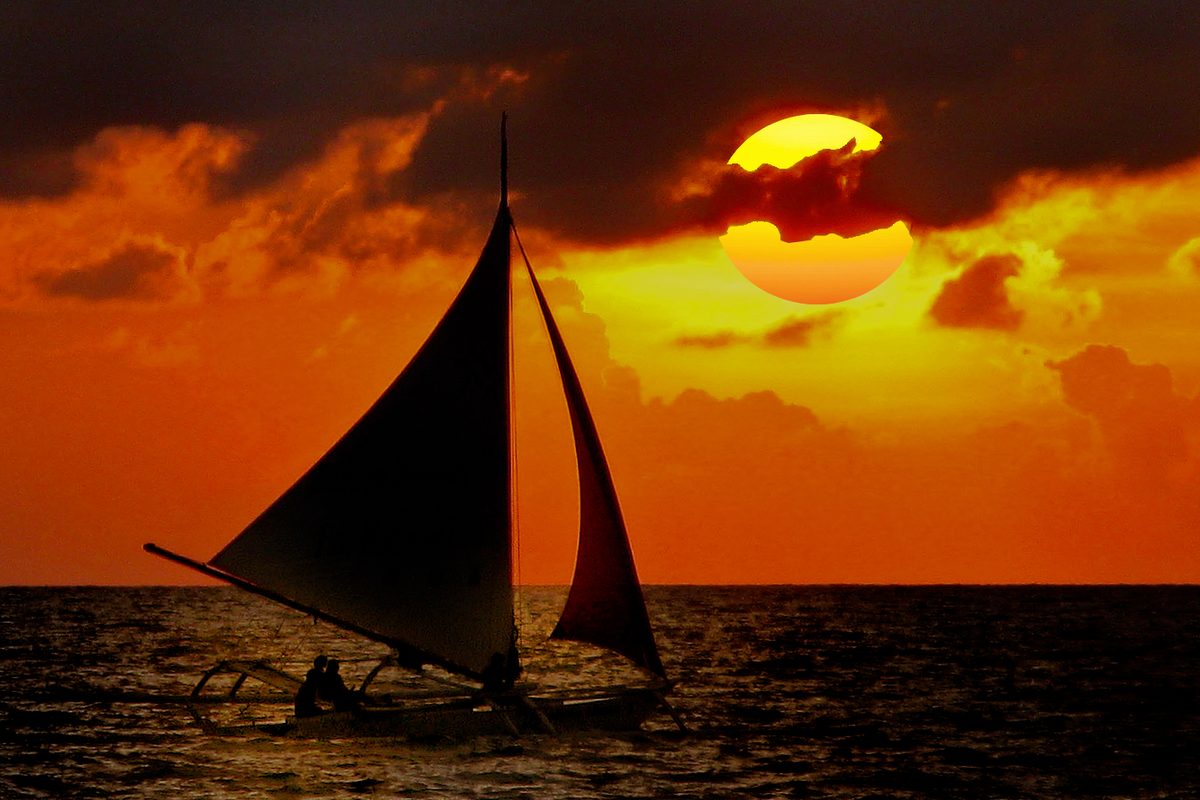 Sailing at sunset, Boracay
