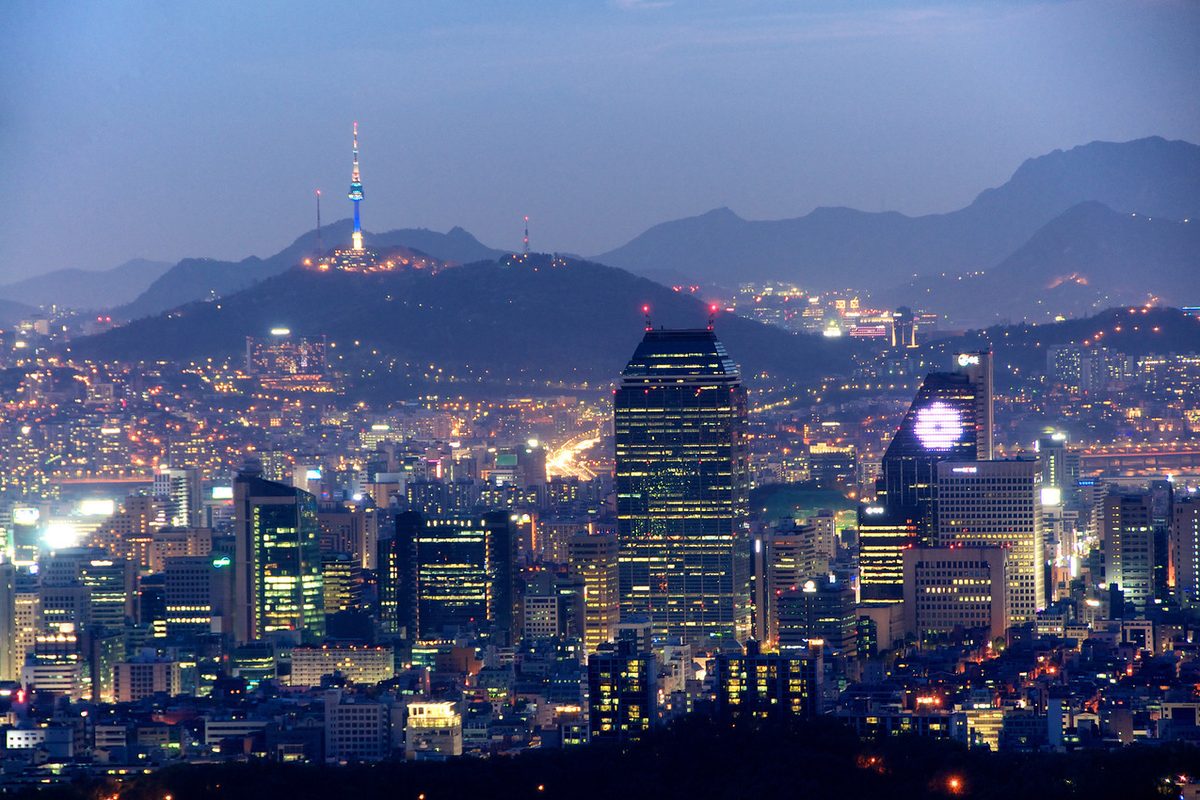 N Seoul Tower above the city